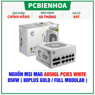 Nguồn máy tính MSI MAG A850GL PCIE5 WHITE - 80 Plus Gold - Full Modular (850W)