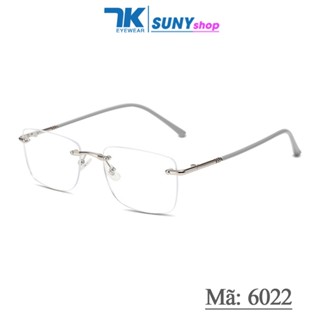 Kính cận có độ sẵn 0 - 4 độ nữ, nam mắt chữ nhật không gọng màu vàng, bạc 7K3511
