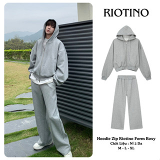 Set Hoodie Zip Form Boxy Nỉ Hàn Cao Cấp Khóa 2 Chiều, Áo Khoác Fom Unisex Phong Cách Hàn Quốc Mùa Thu Đông A009