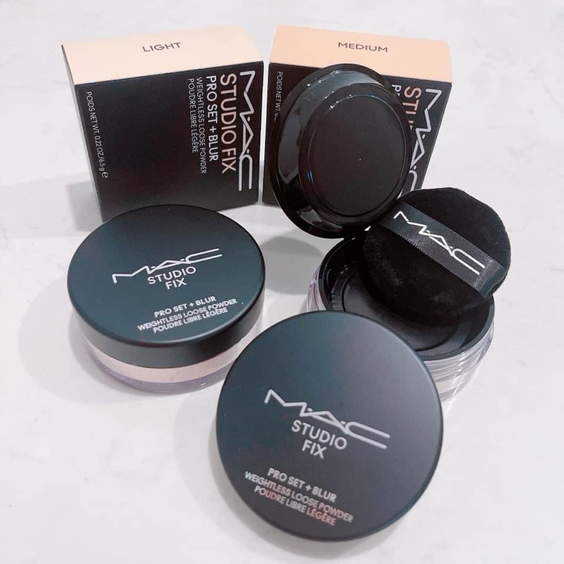 Phấn phủ bột Mac Studio Fix Pro Set + Blur Loose Powder