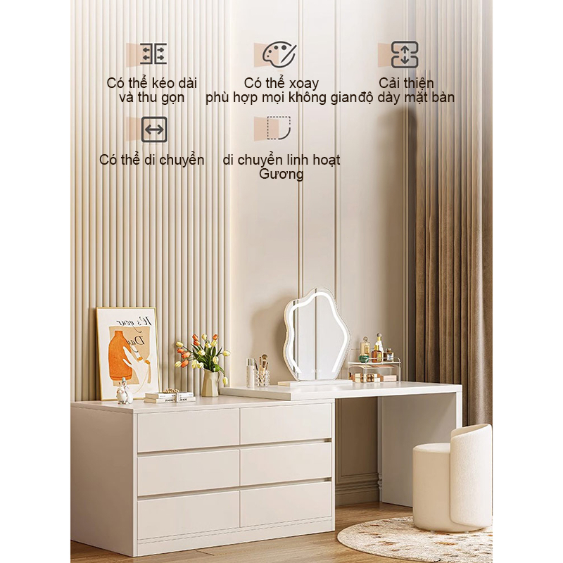 MY Bàn làm việc bàn trang điểm Bàn Phấn thông minh kết hợp, tủ ngăn kéo đa năng để đồ tủlưu trữ | BigBuy360 - bigbuy360.vn