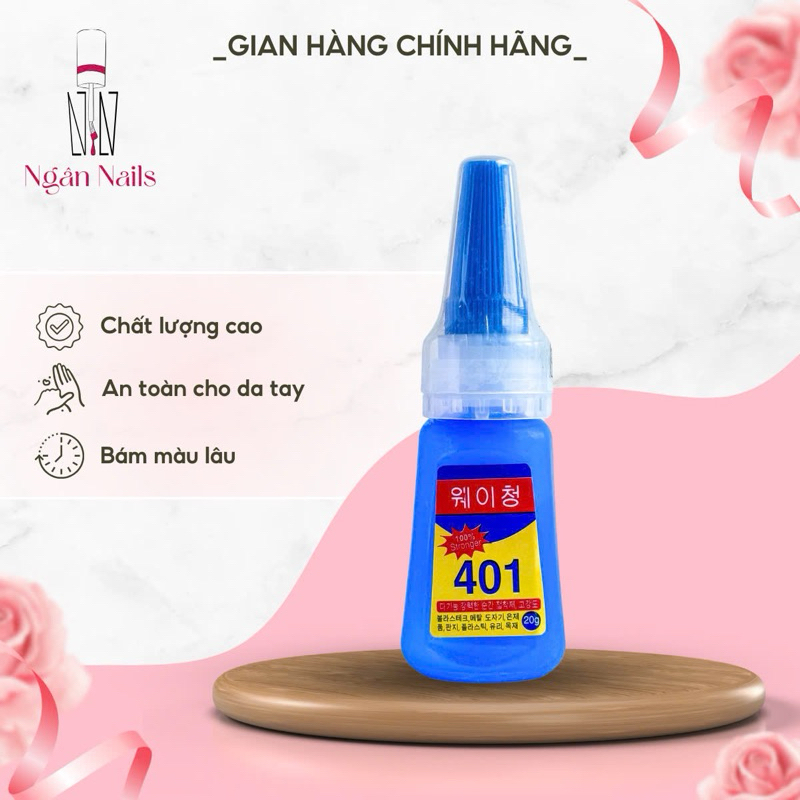 Keo 401 dán móng nail (20g) - Keo dán đa năng Hàn Quốc loại tốt chuyên dụng