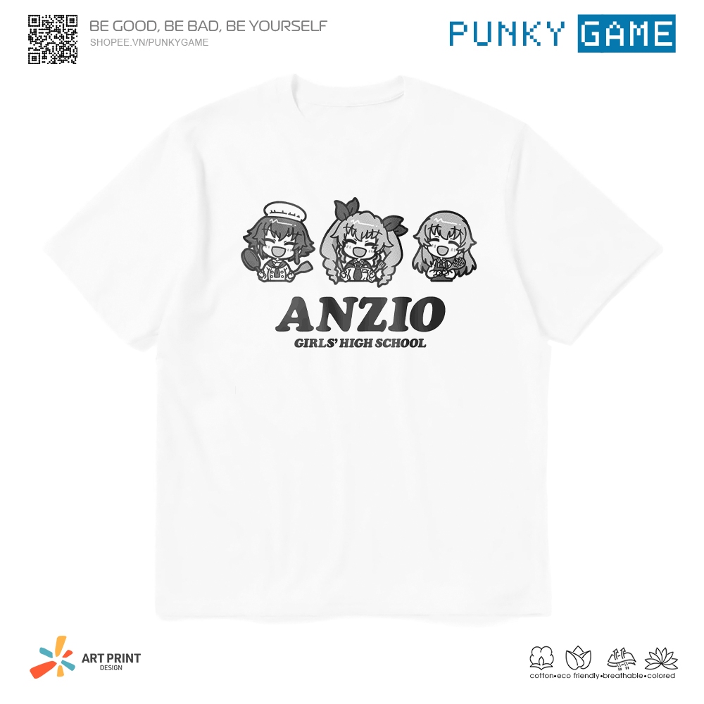 Áo thun Unisex Girls und Panzer das Finale Anzio High School Cotton 100% ngắn tay