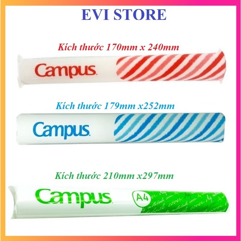 bọc vở nylon Campus 10 tờ nhiều kích cỡ