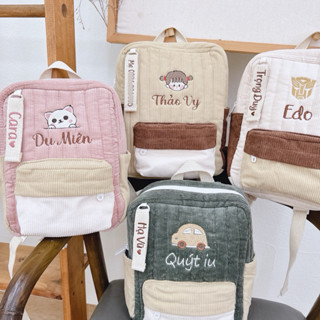 [Cara Corner] BALO NHUNG ĐI HỌC THÊU TÊN THEO YÊU CẦU CHO BÉ