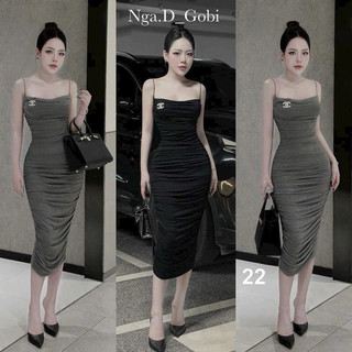 Đầm Body Cúp Ngực Ôm Sát Hở Eo Dáng dài Midi
