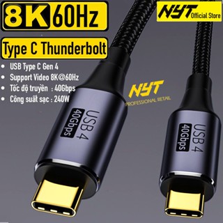 Cáp Type C Thunderbolt Hỗ Trợ Âm Thanh & Video 8K@60Hz 4K@120Hz Công Suất Sạc Nhanh PD 100W