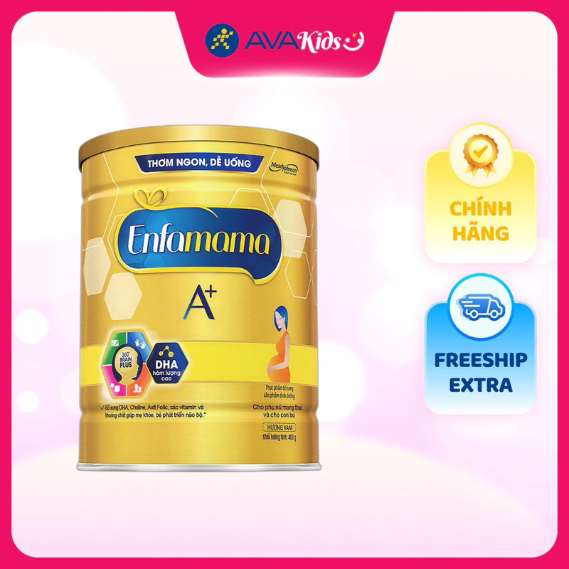 Sữa bầu Enfamama A+ 360° Date 2027 Brain Plus hương vani 400g