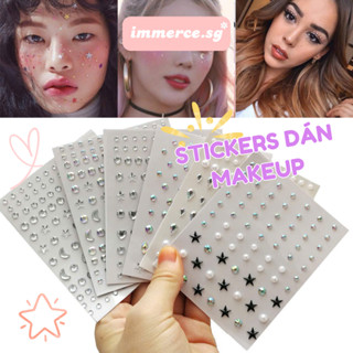 [Sẵn] Miếng Dán Makeup Sticker Đá Hạt Lấp Lánh Trang Trí Mặt Phong Cách Lễ Hội Tiệc Tùng STICK01