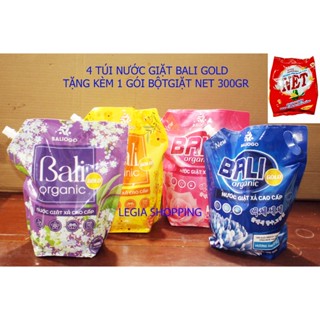 4 Túi Nước Giặt Xả cao cấp Bali Gold Organic Tặng Kèm Một Gói Bột Giặt Net 300gr