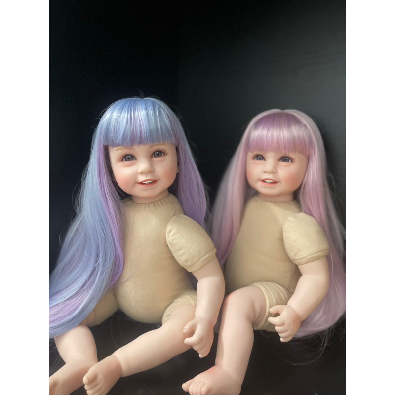 Búp Bê Thân bông, Mắt tít sống động đẹp tươi 55 cm = 22 inch Reborn Silicon Vinyl Doll mẫu mới