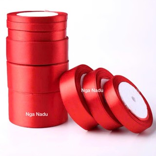 Dây ruy băng Đỏ cuộn 23m làm đồ thủ công - dây lụa đỏ đóng gói quà tặng,làm nơ trang trí tiệc cưới,lễ hội