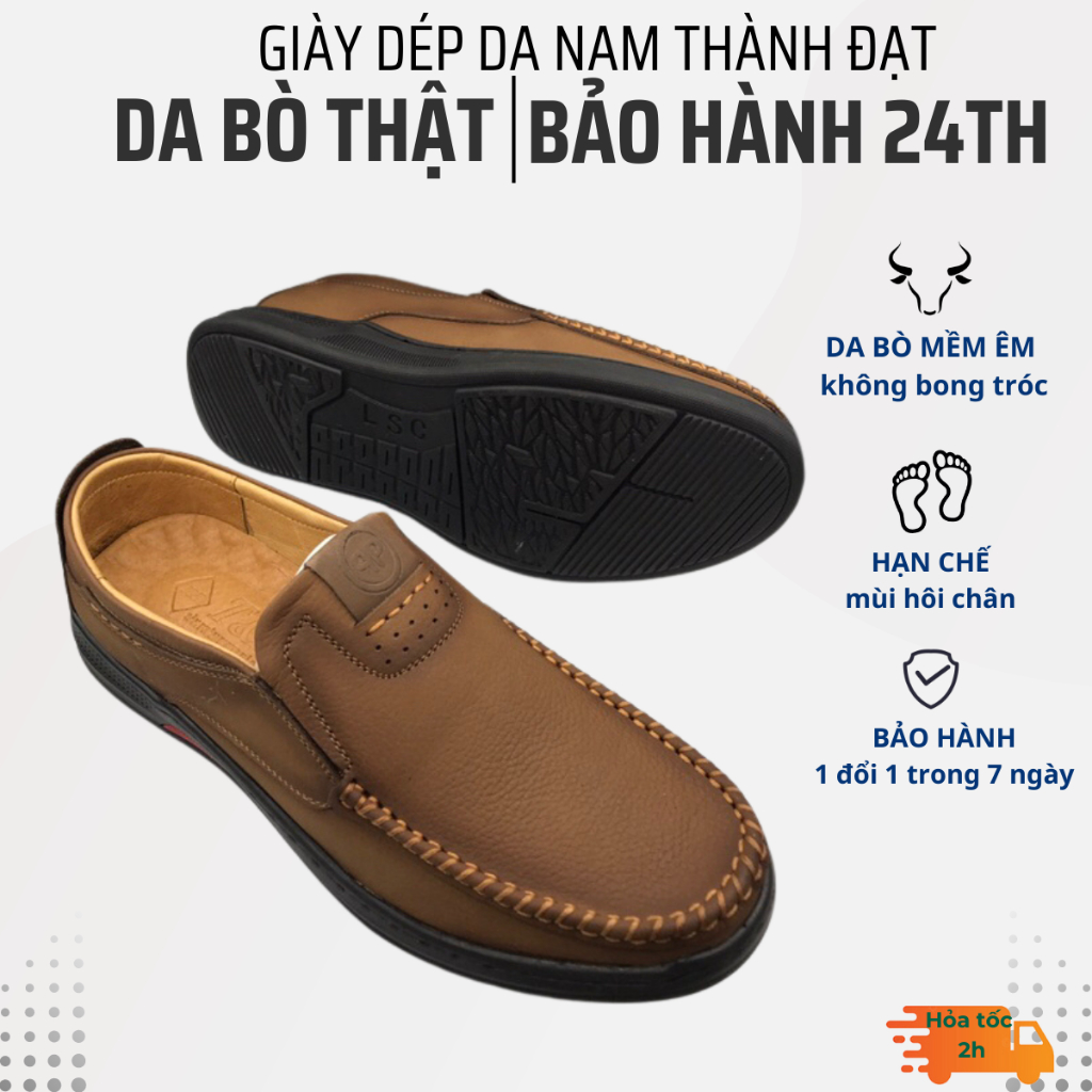 Giày nam da bò cao cấp THANH ĐẠT đế cao su may chắc chắn, đẹp sang trọng