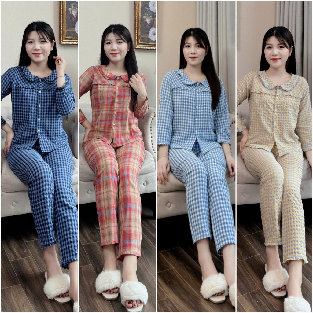 Đồ bộ nữ, quần áo mặc nhà thu đông, bộ mặc sau sinh, họa tiết dễ thương, kiểu dáng đẹp