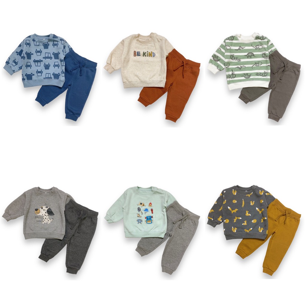 Set bộ quần áo nỉ bông dày cực ấm Castro rất đẹp cho bé trai 6M-4Y