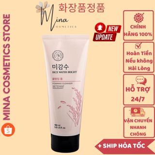 Sữa rửa mặt gạo TFS Hàn Quốc [Sạch 100%-Hàng Auth] Rice water bright rice bran cleansing foam