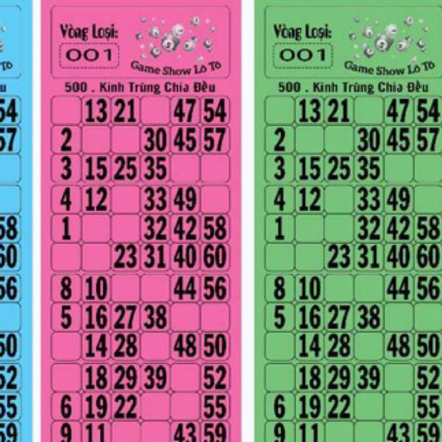 Vé trò chơi lô tô (500 vé 1 vòng loại)