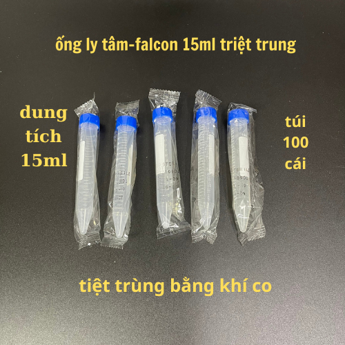 Com Bo 20 Ống Falcon 15ml - Ống Ly Tâm 15ml nắp Vặn, Đáy Nhọn Tiệt Trùng Từng Cái