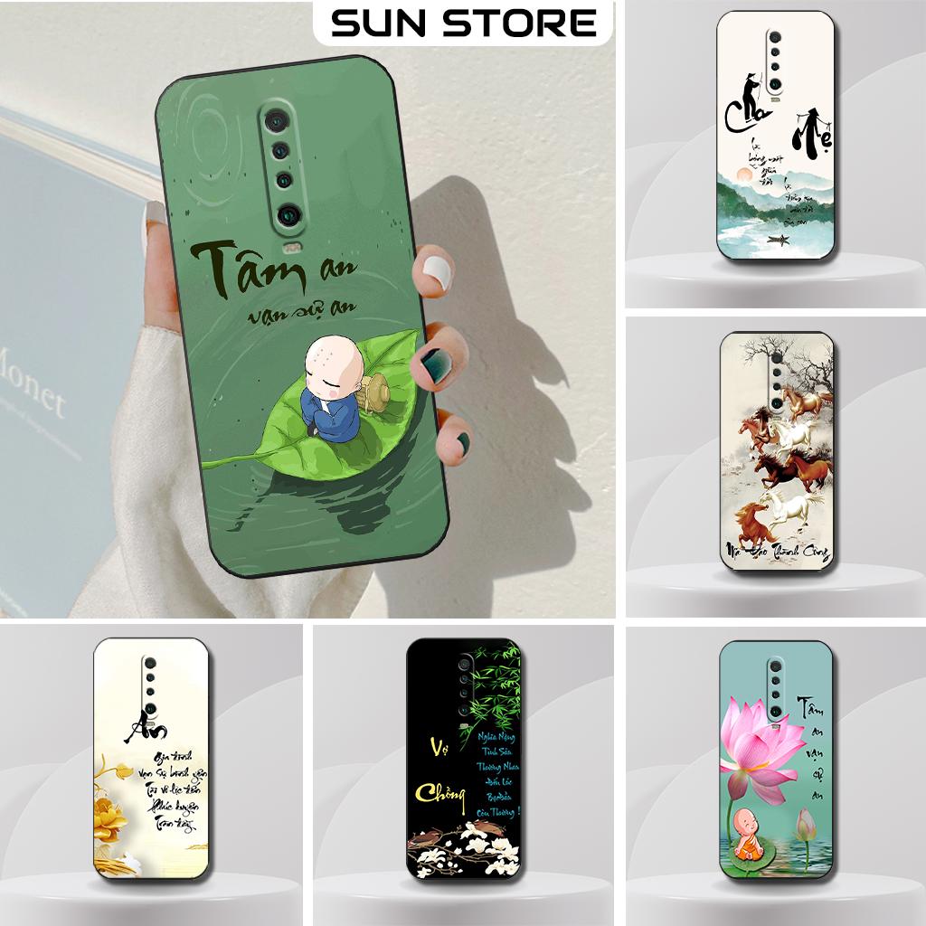 Ốp lưng Xiaomi Redmi K30, K30 5G, K30 Pro thư pháp tâm an,mã đáo,phong thủy giá rẻ