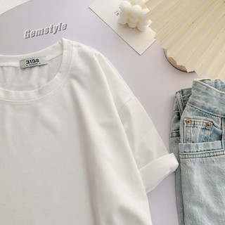 Áo phông thun trơn form rộng tay lỡ, cotton khô thoáng mát