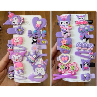 Sét 14 kẹp tóc gấu dâu dễ thương cho bé nhiều lựa chọn - Kẹp tóc Hoạt Hình Dễ Thương kuromi