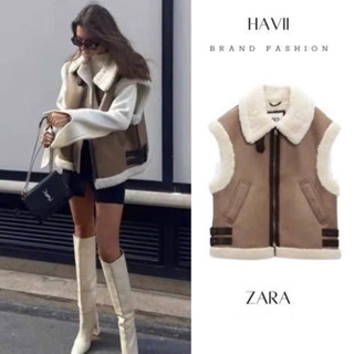 [ Hoả tốc ] Áo khoác nữ da lộn gile form rộng cực chất CHUẨN 100% lót lông siêu dầy phong cách Hàn Quốc Hot 2023 HAVII