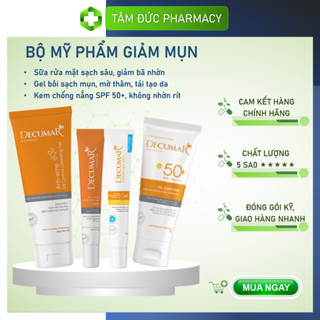 DECUMAR ADVANCED [Gel rửa mặt, gel ngừa mụn/Nano THC, kem chống nắng] Bộ sản phẩm sạch mụn