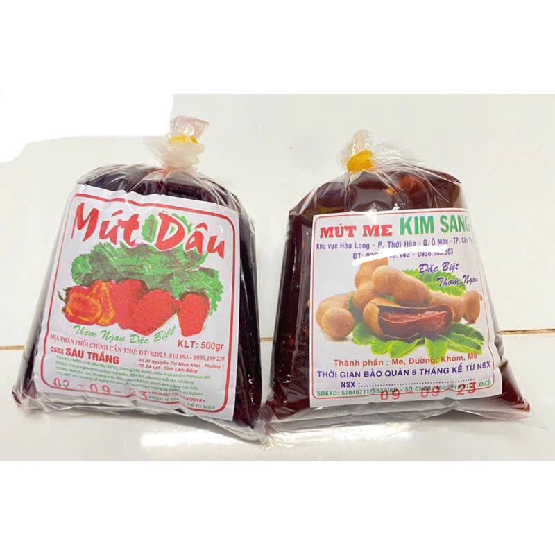 Mứt Dâu, Mứt Me bọc 400gr( Đá Dâu, Đá Me)