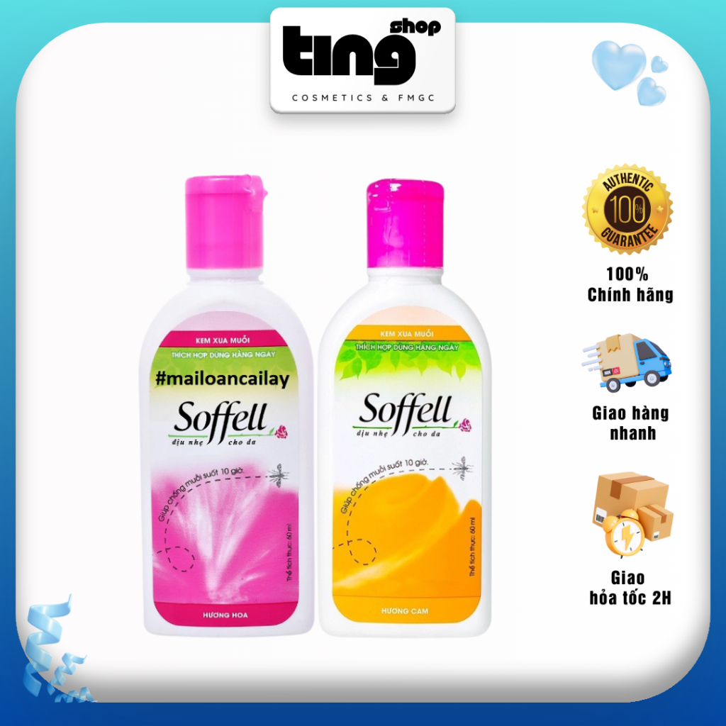 Kem Chống Muỗi Soffell Chai Hồng 60ml