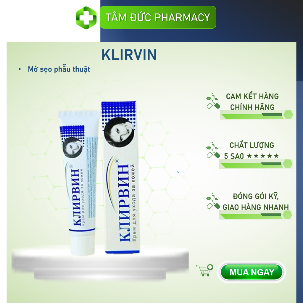 Kem Mờ  Sẹo Thâm Rạn Da Nga Klirvin [Tuýp 25g]
