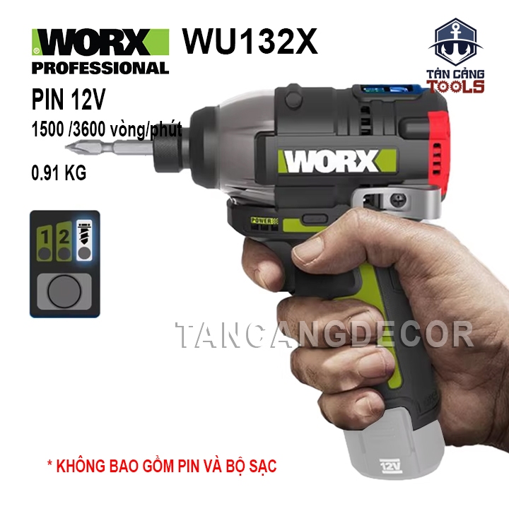 Máy Vặn Vít Động Lực Dùng Pin 12V Worx WU132X ( Thân Máy )