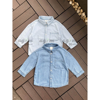 [Auth] Áo sơ mi jean bò HM cho bé trai 8-18kg - Lagim House