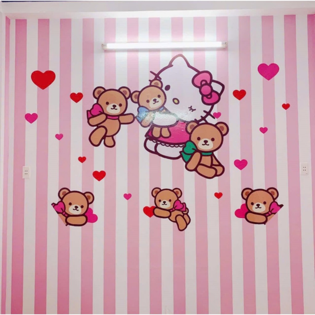 🌻 DECAL SIÊU TO KITTY ÔM GẤU Kitty 🎀 KITTY HOUSE