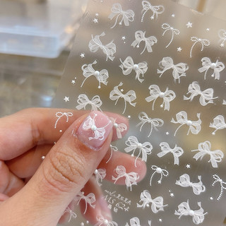 sticker nơ nail lụa 5D dán móng tay cao cấp -tib nail
