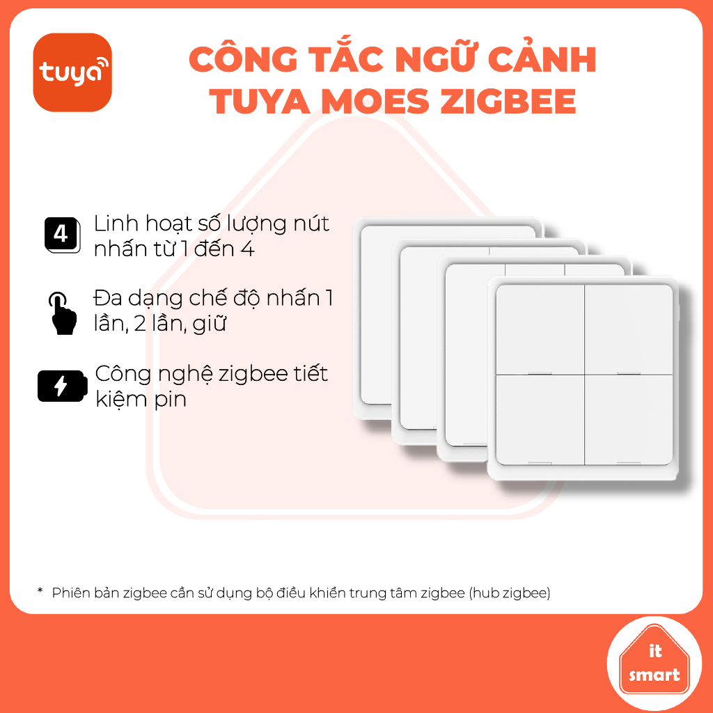 Công tắc ngữ cảnh zigbee Tuya Moes