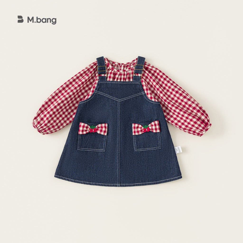 Set bò bé gái dài tay thu đông Mbang 2 chi tiết xinh xắn. Set bò bé gái dài tay Mbang hàng thiết kế