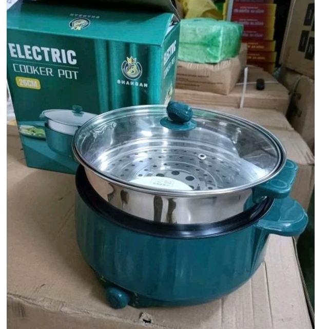 Nồi lẫu hấp 28cm xanh min