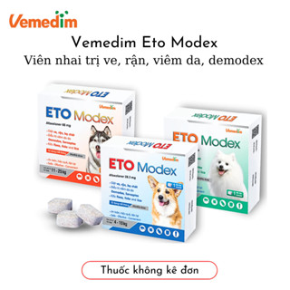 Vemedim Eto Modex Viên Nhai Vị Thịt Bò Cho Chó Diệt Trị Ve, Rận, Viêm da Do Ký Sinh Trùng Demodex