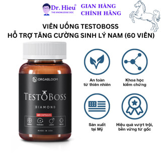 Viên uống TESTOBOSS Mỹ - Bộ 3 Tinh hàu, Cỏ sừng dê, LJ200 Tăng cường sinh lý nam (60 viên)