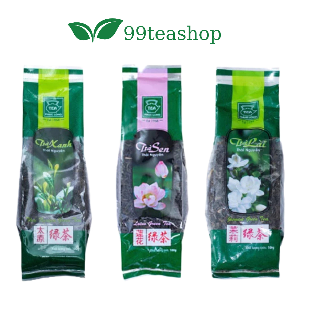 Trà Thái Nguyên 100g Phúc Long (trà xanh, trà sen, trà lài)