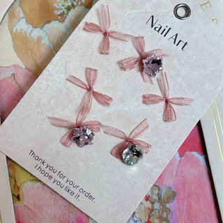 Set(10c) nơ lụa-Pk trang trí móng-tib nail