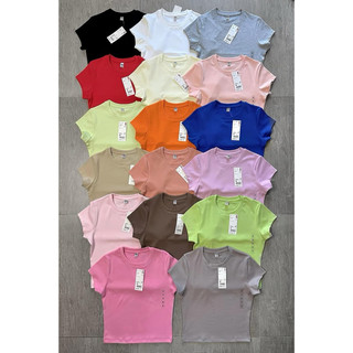 áo croptop thun trơn basic co giãn 4 chiều chất xịn đẹp ạ