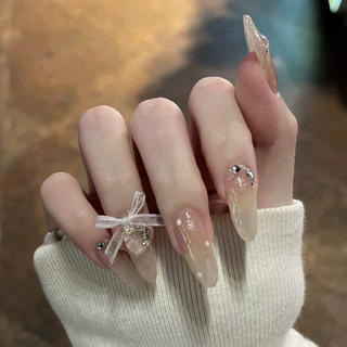 Set(10c) nơ lụa-Pk trang trí móng-tib nail