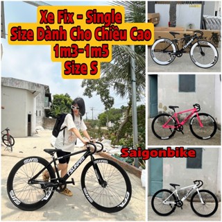 Xe Đạp Thể Thao Dành Cho Chiều Cao 1m3 Đến 1m5 Fixed Gear Và Single- Vành 4 Phân (Kèm Dây Strap Và Đồ Lắp)