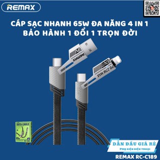 Cáp Sạc Nhanh 65W REMAX C189 - Sạc Đa Năng 4 in 1 Type C, l.P, USB