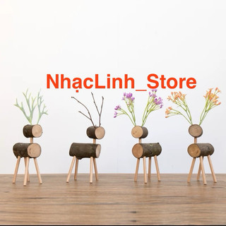 Con nai bằng gỗ dùng decor trang trí noel