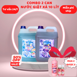 Combo 2 can nước Giặt xả ChiCaphe pro x5 10l lưu hương mới, không cần xả vải, giúp quần áo sạch, thơm, mềm mại