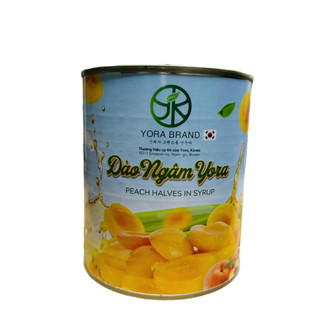 Đào ngâm nước đường Yora lon 820G