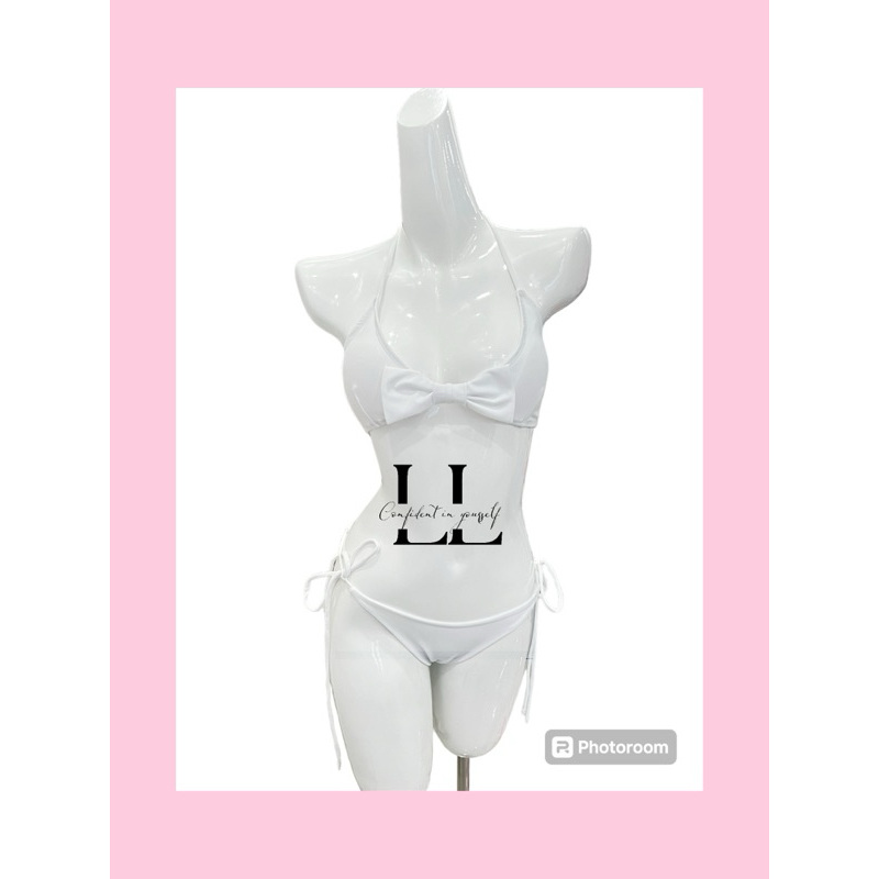 Bikini 2 Mảnh Nữ L&L BIKINI Dây Cột Cổ Nơ Ngực Gợi Cảm Freesize Màu Hồng Trắng Đi Biển - L02 | BigBuy360 - bigbuy360.vn