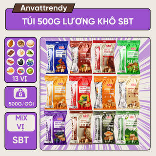   SALE LỚN  Lương Khô SBT 13 Vị Gói 500g Mặn Ngọt Nhạt Hạt Dinh Dưỡng Hoa Quả Ăn Vặt Thay Thế Bữa Ăn 